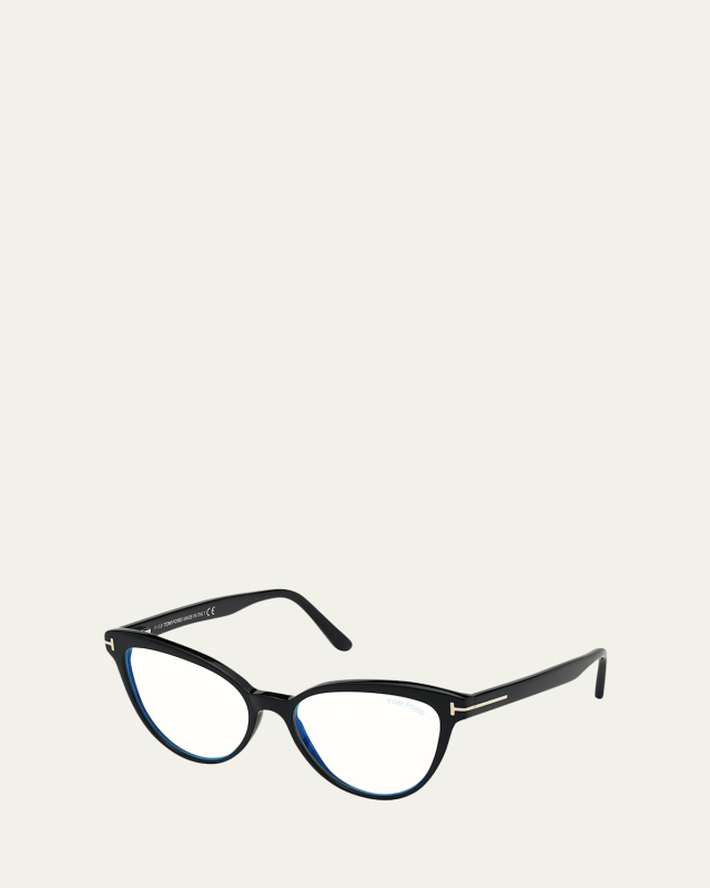 Blue Block Cat-Eye Acetate Optical Frames